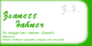 zsanett hahner business card